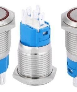 Pack X 3 Pulsador Metálico 5 Pin 3a 250v 16mm Led Rojo 12v