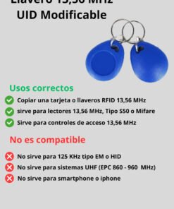 Alternative view of 10 llaveros 13.56MHZ UID Modificable Regrabable