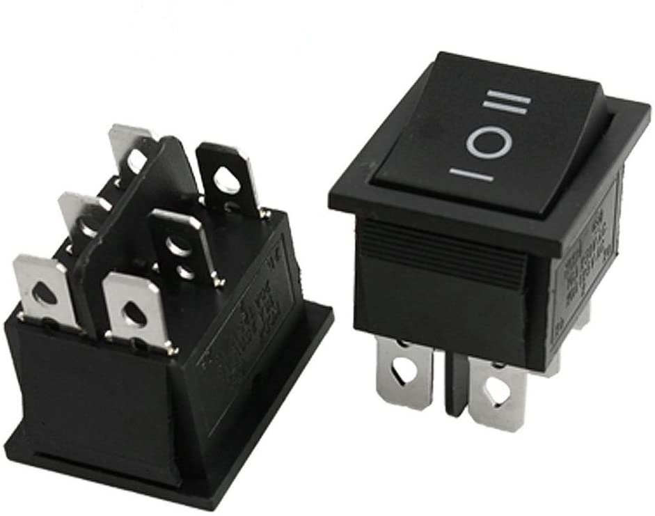 10 x Interruptor Rocker 21mm X 15mm 6pin 6a 250v 3 Posición