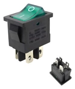 Pack 3 X Interruptor Rocker Verde 21mm X 15mm 4pin 6a 250v
