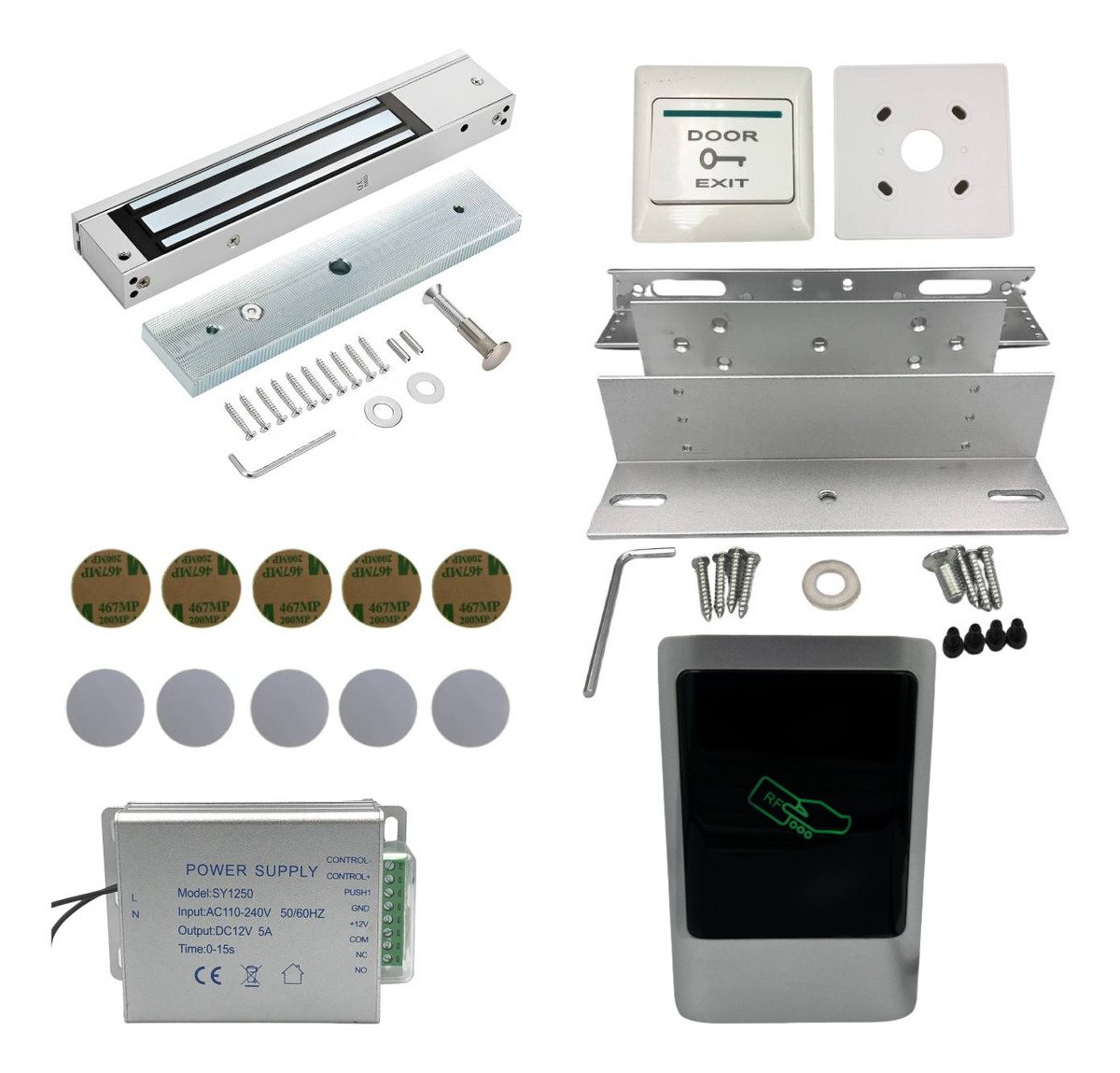 Kit Control Acceso 13,56 Mhz Stikers + Cerradura ZL/ tipo2