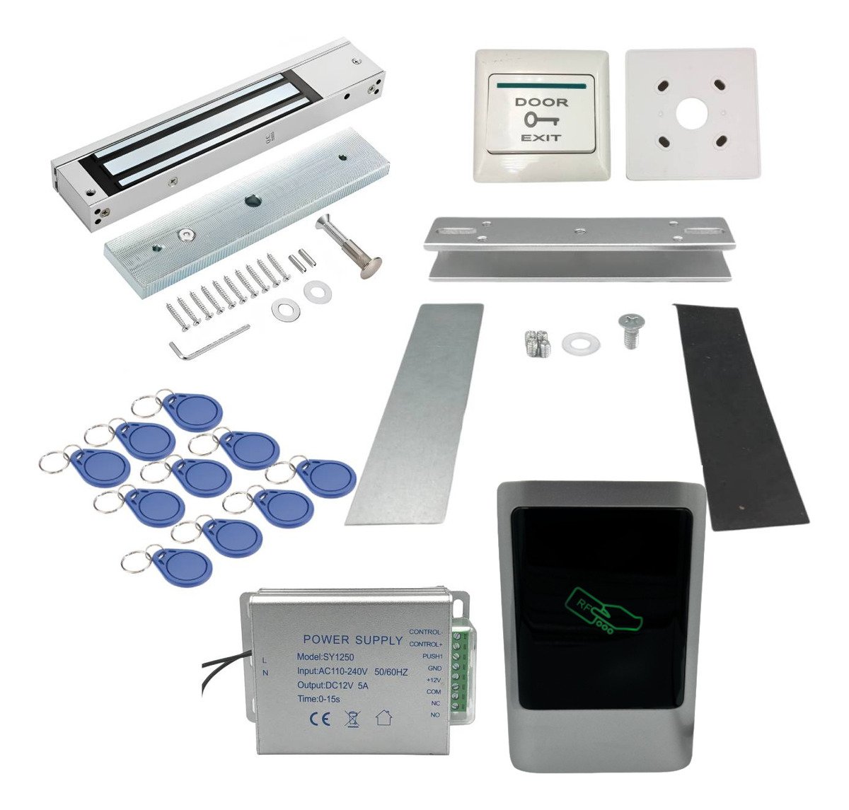 Kit Control Acceso 13,56 Mhz + Cerradura Con Soporte U/ tipo