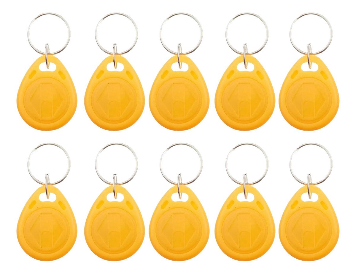 10 X Llavero Amarillo Rfid Nfc Ntag215 Smartphone Y Amiibo