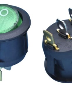 Pack 10 X Interruptor Verde 23mm de diametro 3pin 2 Posicion