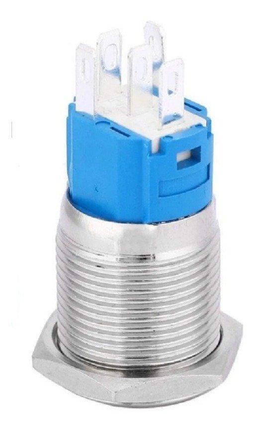 Pack X 3 Interruptor Metálico 3a 16mm Led Verde 12v - Imagen 2