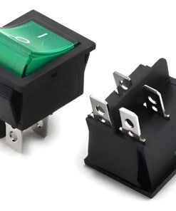 Pack 5 X Interruptor Rocker verde 21mm X 15mm 4pin 6a 250v