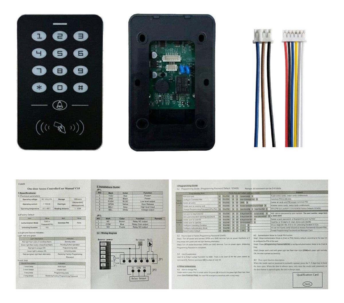 Teclado Control Acceso Rfid 1000 User 115mm Id Em 125 Khz - Imagen 2