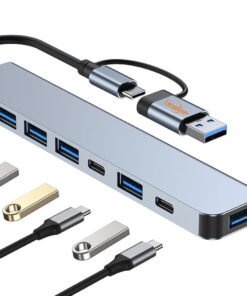 Hub 7 En 1 Adaptador Usb C Puertos Usb3.0/pd/usb-c Mac Pc