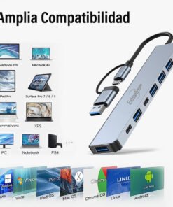 Alternative view of Hub 7 En 1 Adaptador Usb C Puertos Usb3.0/pd/usb-c Mac Pc