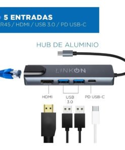 Alternative view of Hub Adaptador Usb Tipo C 5 En 1 Rj45 Para Mac /706
