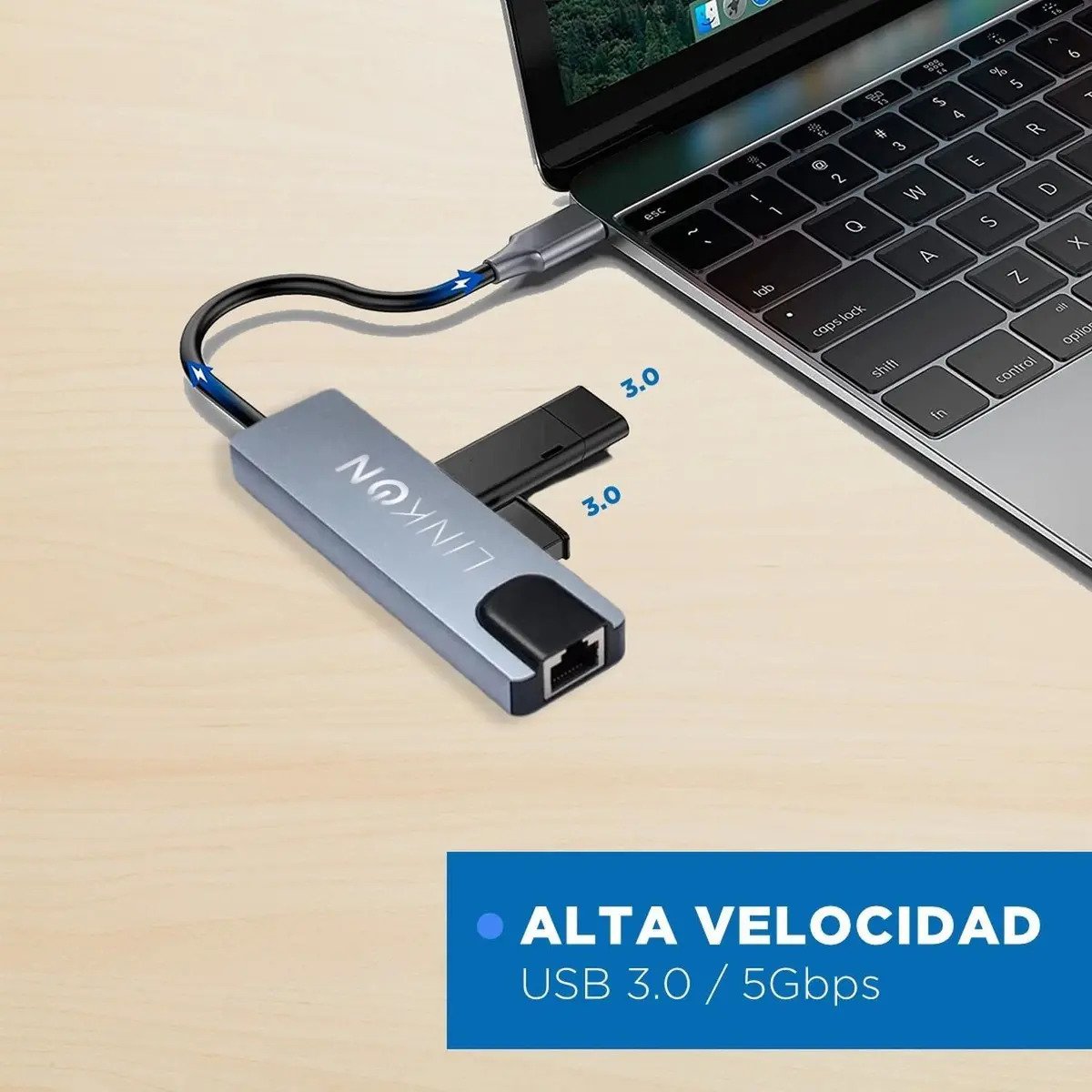 Hub Adaptador Usb Tipo C 5 En 1 Rj45 Para Mac /706 - Imagen 5