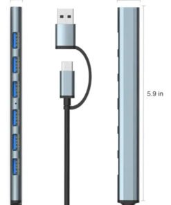 Alternative view of Hub Usb 7 Puertos 2 en 1 Usb-c Alta Velocidad / 705