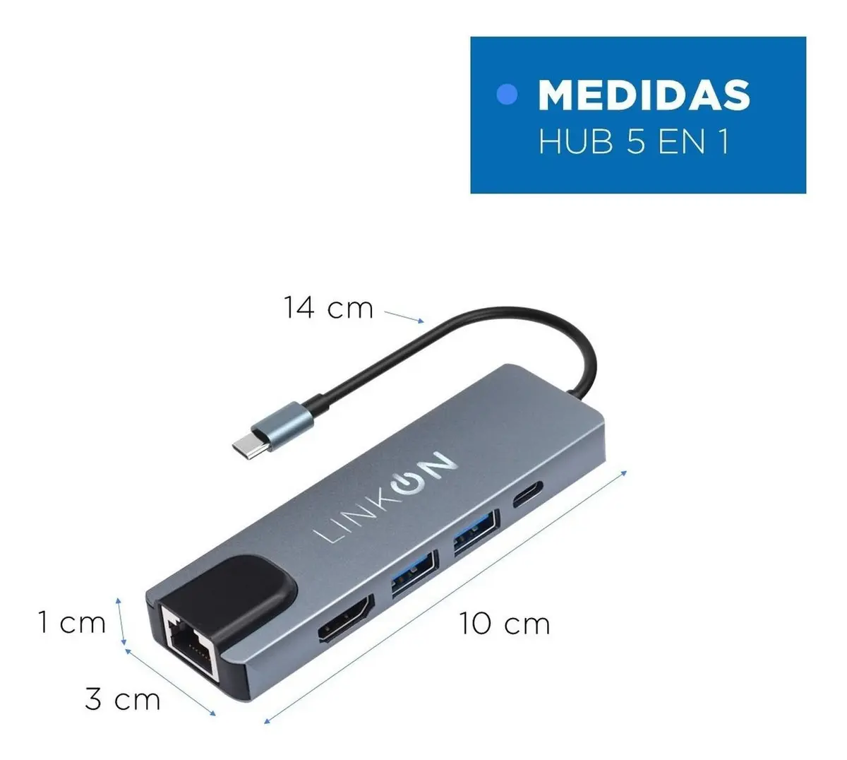 Hub Adaptador Usb Tipo C 5 En 1 Rj45 Para Mac /706 - Imagen 8
