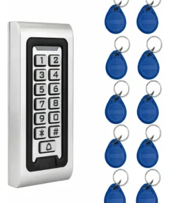 Teclado Metal Control Acceso Rfid Id Card 125 Khz + Llaveros
