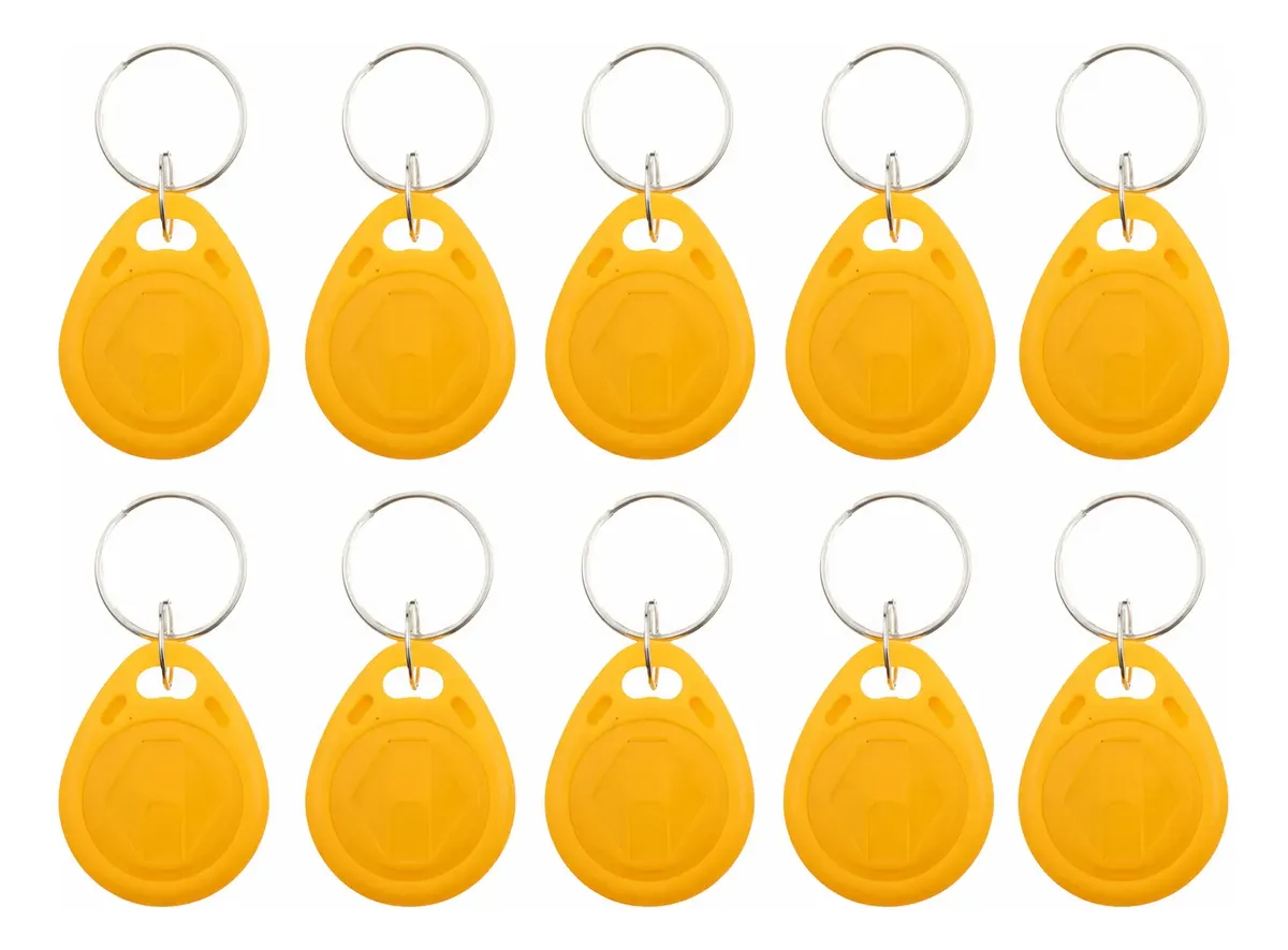 10 X Llavero Amarillo Rfid Nfc Ntag215 Smartphone Y Amiibo