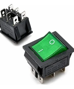 5 X Interruptor Rocker Verde 31mm X 25mm 6pin 16a 250v 2 Pos