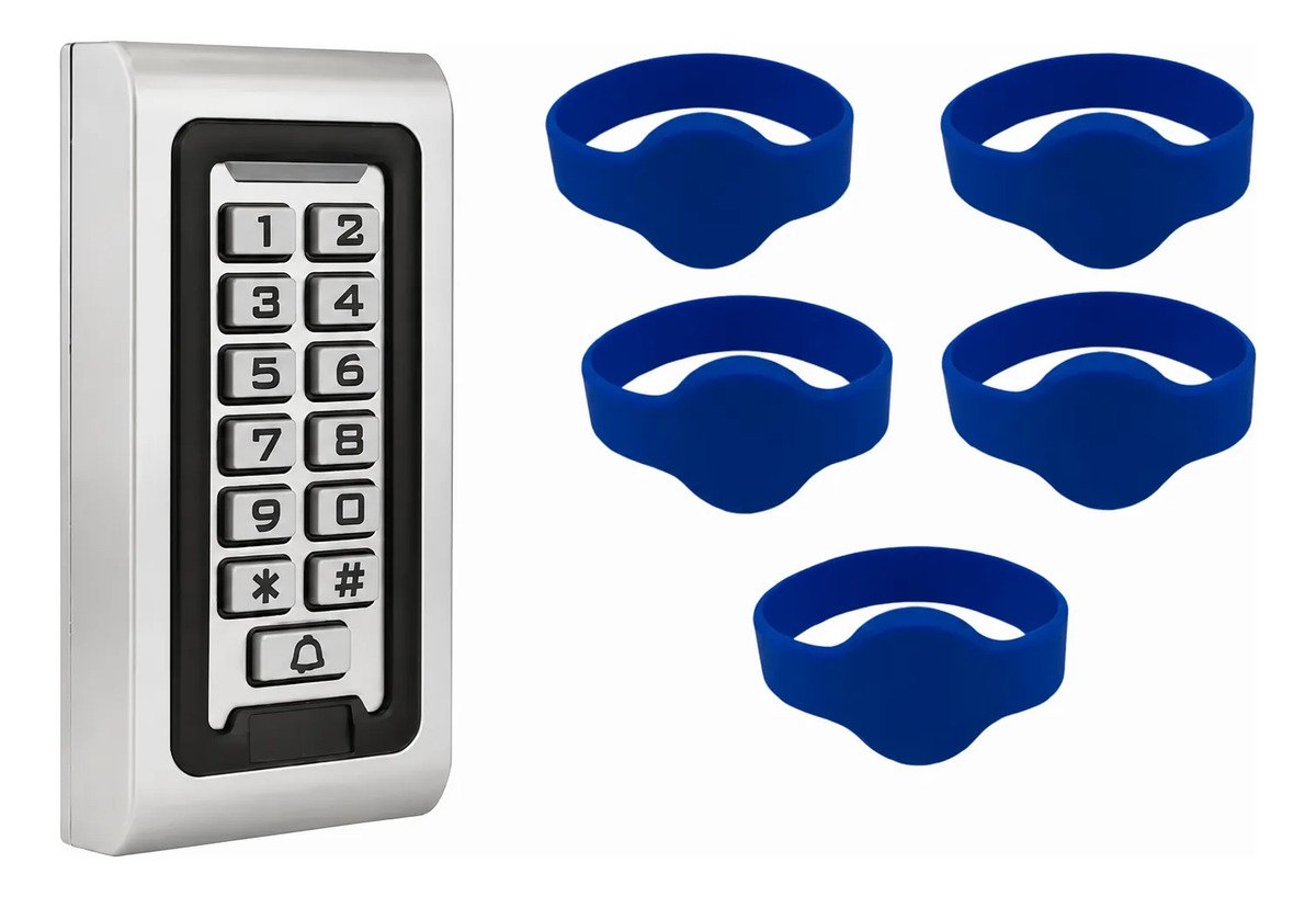 Teclado Metal Control Acceso Rfid Id Card 125 Khz + Relojes